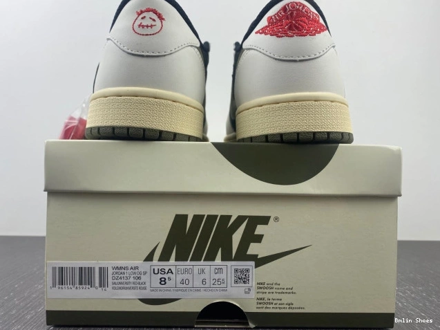 Bmlin Travis Scott Jordan 1 Low x WMNS OG DZ4137-106 Olive Air 0727